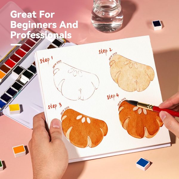 Paul Rubens Watercolor Paint Set, 24 Colors Solid Watercolor Paint, Easy To Blend And Diffuse Watercolor Palette, Compact And Portable Travel Watercolor Set Suitable For Beginners And Professionals - Image 8